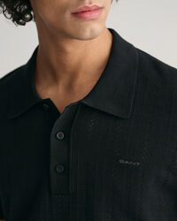 Camisola de malha estilo polo Pointelle Textured