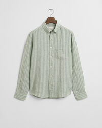 Camisa de linho &agrave;s riscas regular fit