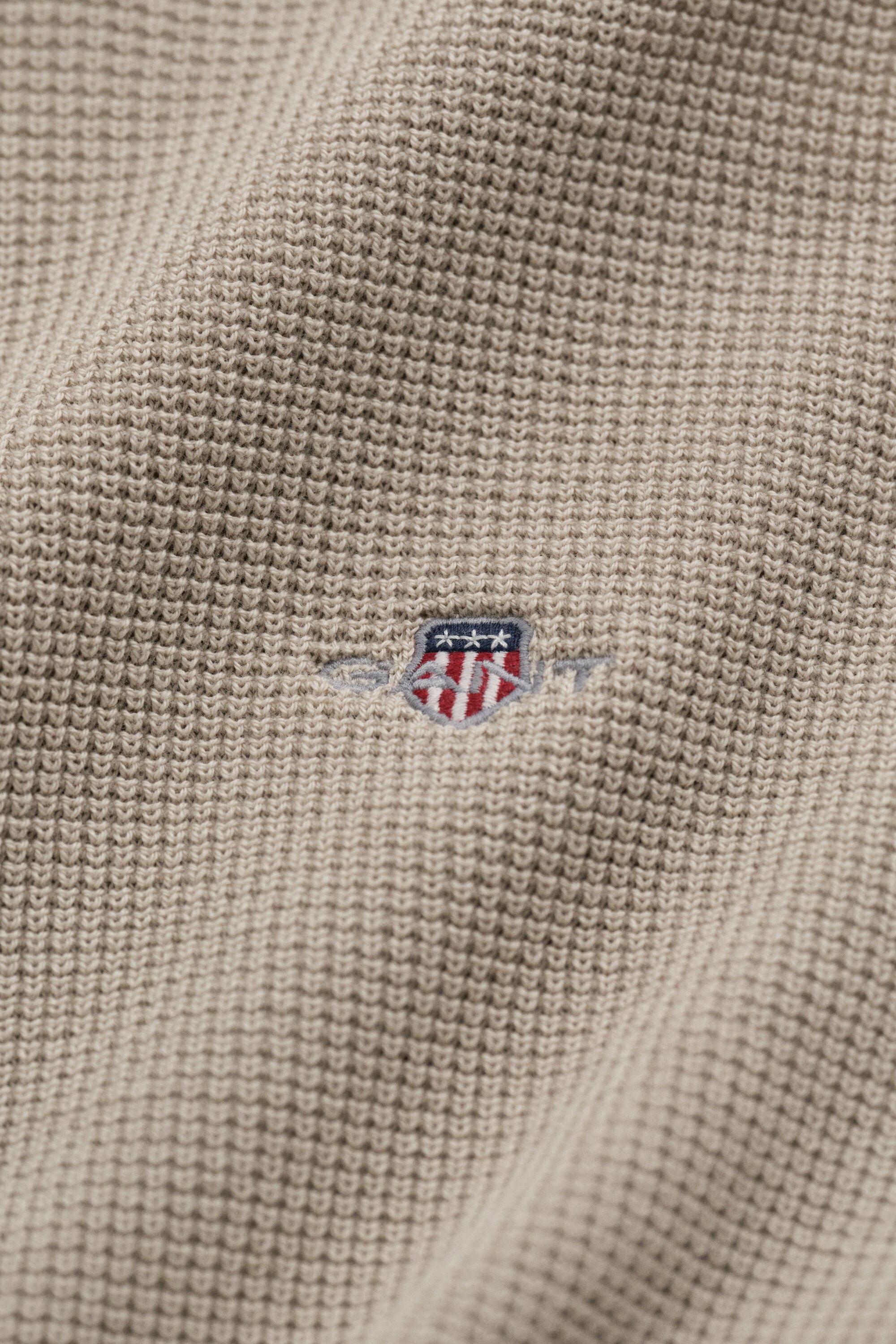 Camisola de malha com decote redondo em algodão texturizado