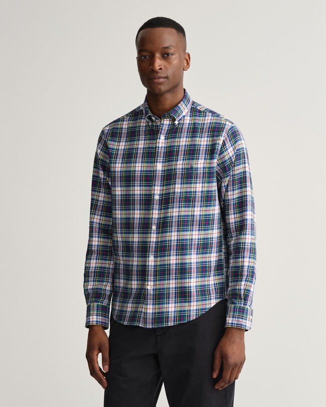 Camisa em padr&atilde;o xadrez tartan regular fit