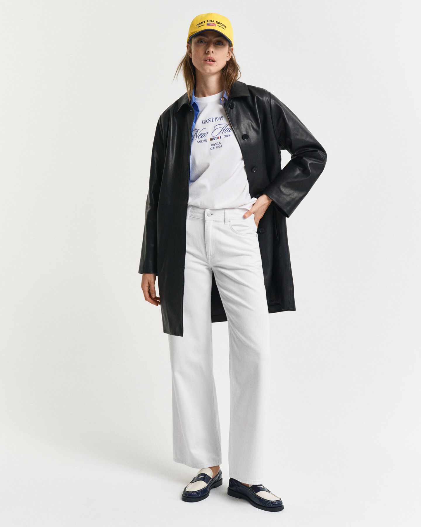 Calças de ganga brancas com perna a direito relaxed fit