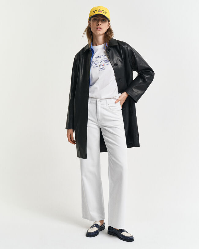 Calças de ganga brancas com perna a direito relaxed fit