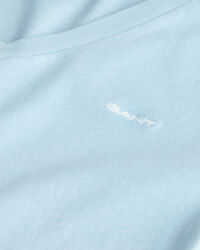 T-shirt com decote em V Sunfaded