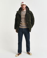 Camisola de malha Nepps com decote redondo em mistura de lã às riscas