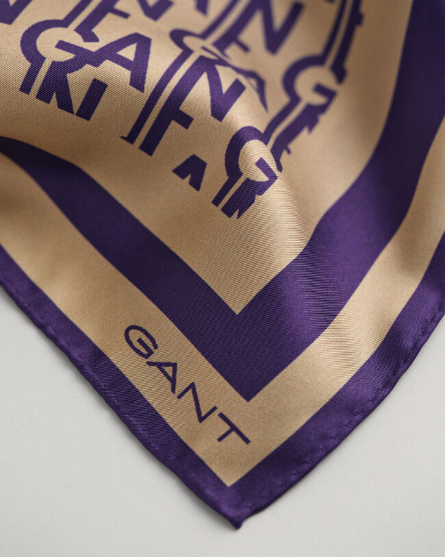 Len&ccedil;o em seda com estampado Monogram