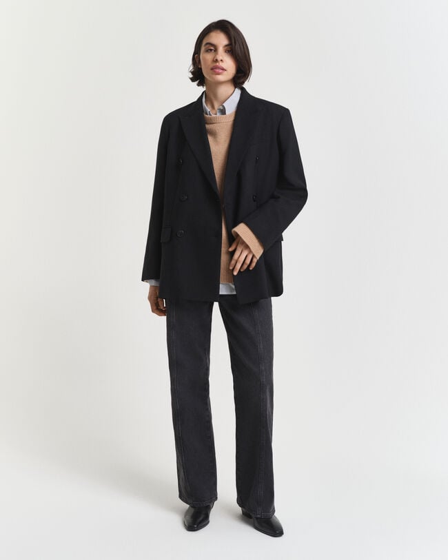 Camisola de malha com decote redondo em caxemira