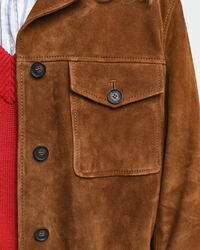 Blazer em camurça relaxed fit