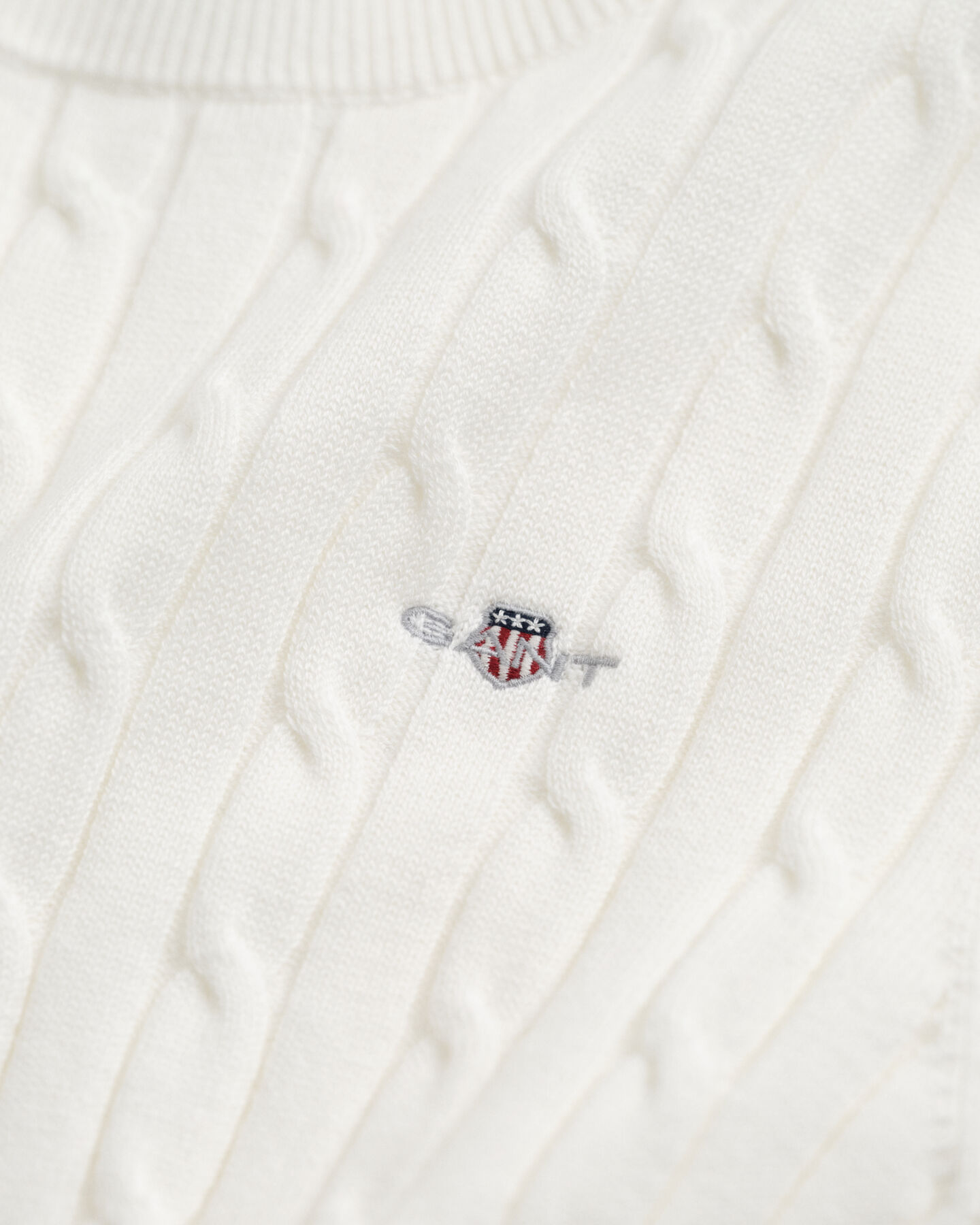 Camisola de malha entrançada em algodão com elastano