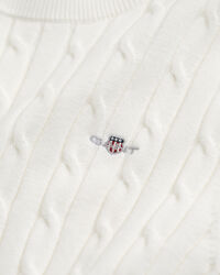 Camisola de malha entrançada em algodão com elastano