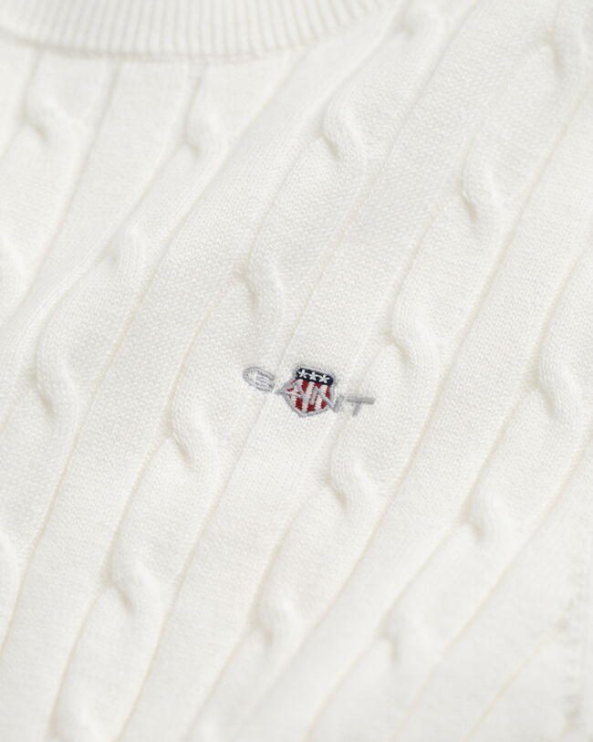 Camisola de malha entrançada em algodão com elastano