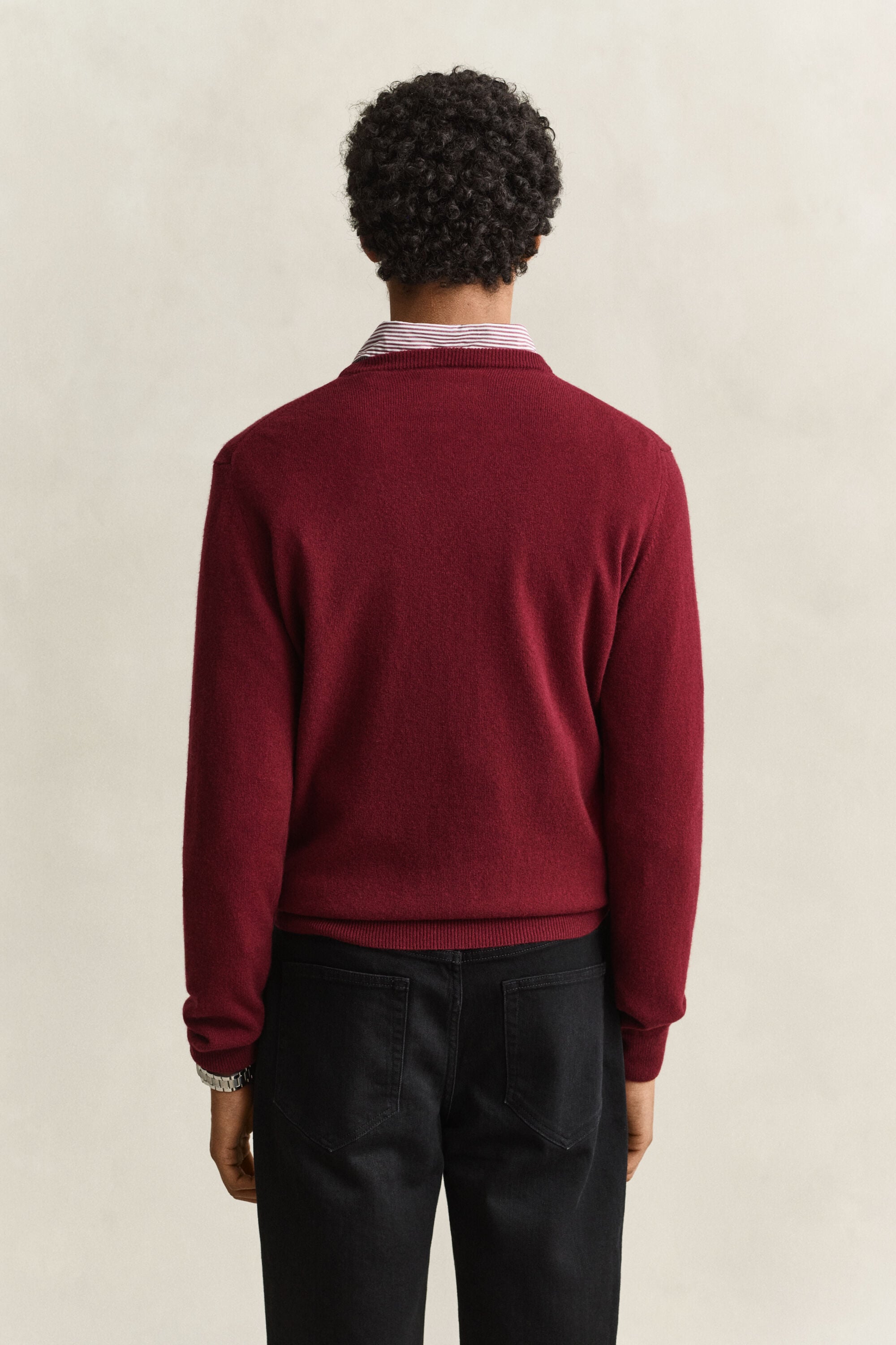 Camisola de malha com decote redondo em lã