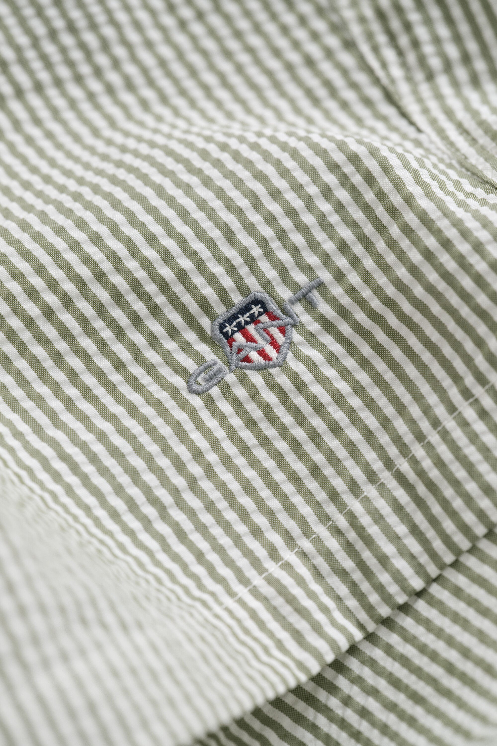 Calções de banho Seersucker às riscas