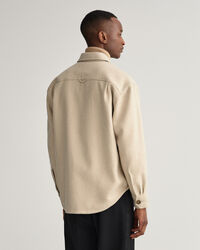 Sobrecamisa em mistura de l&atilde;