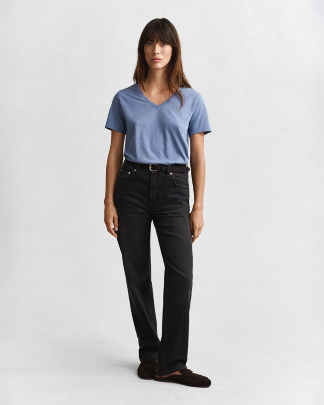 T-shirt com decote em V Shield