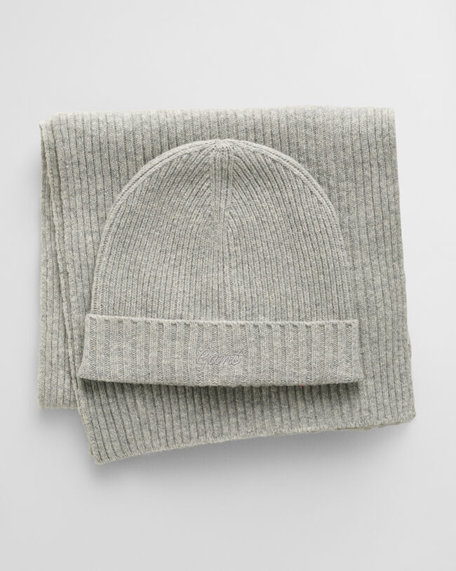 Conjunto de oferta com gorro e cachecol Script Graphic