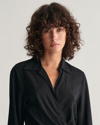 Vestido-camisa de trespasse