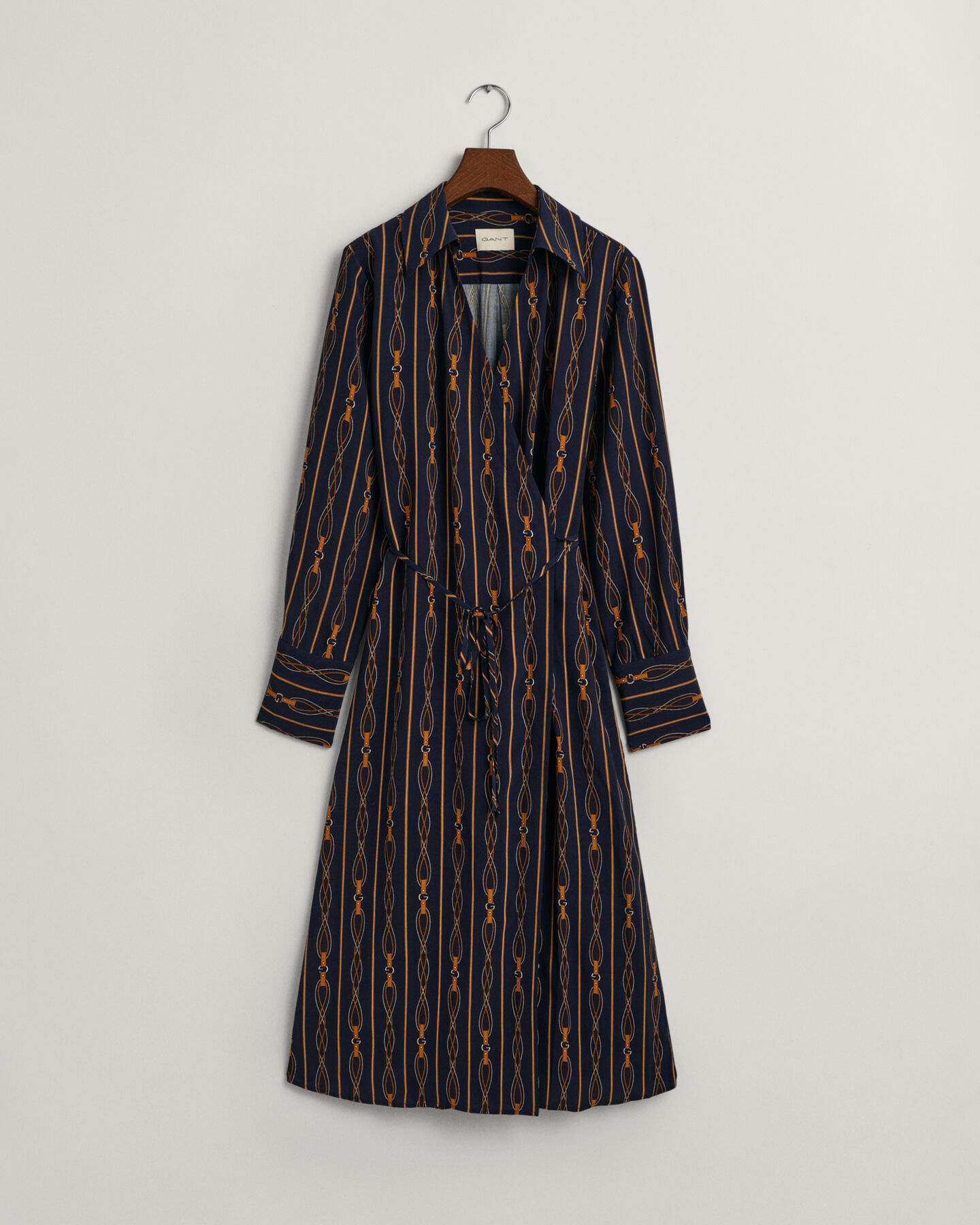 Vestido de trespasse às riscas Rope regular fit