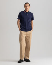 Rugger de manga curta canelado