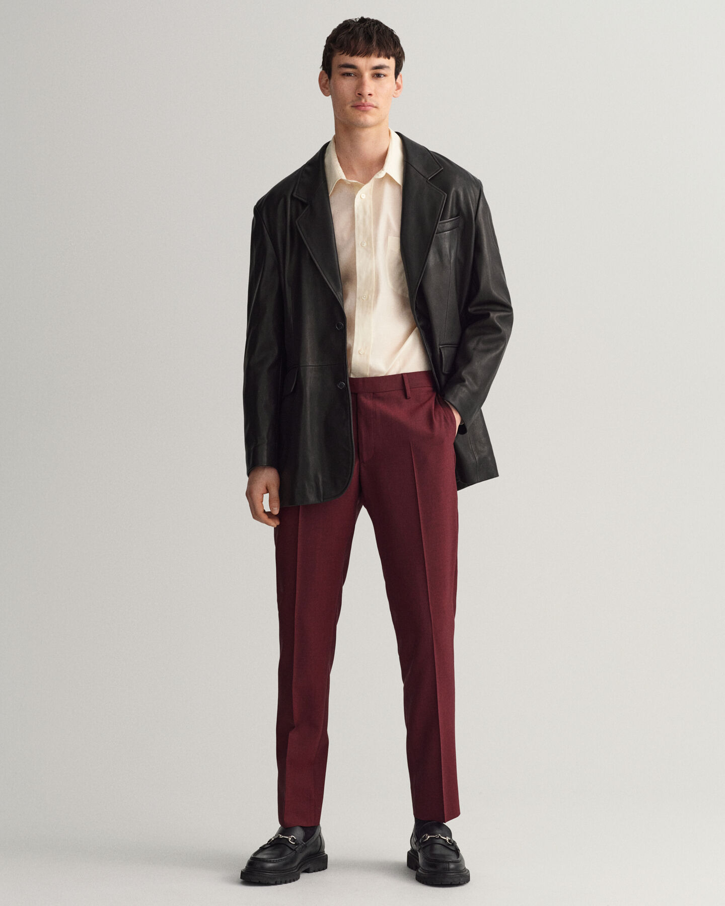 Blazer em pele oversized