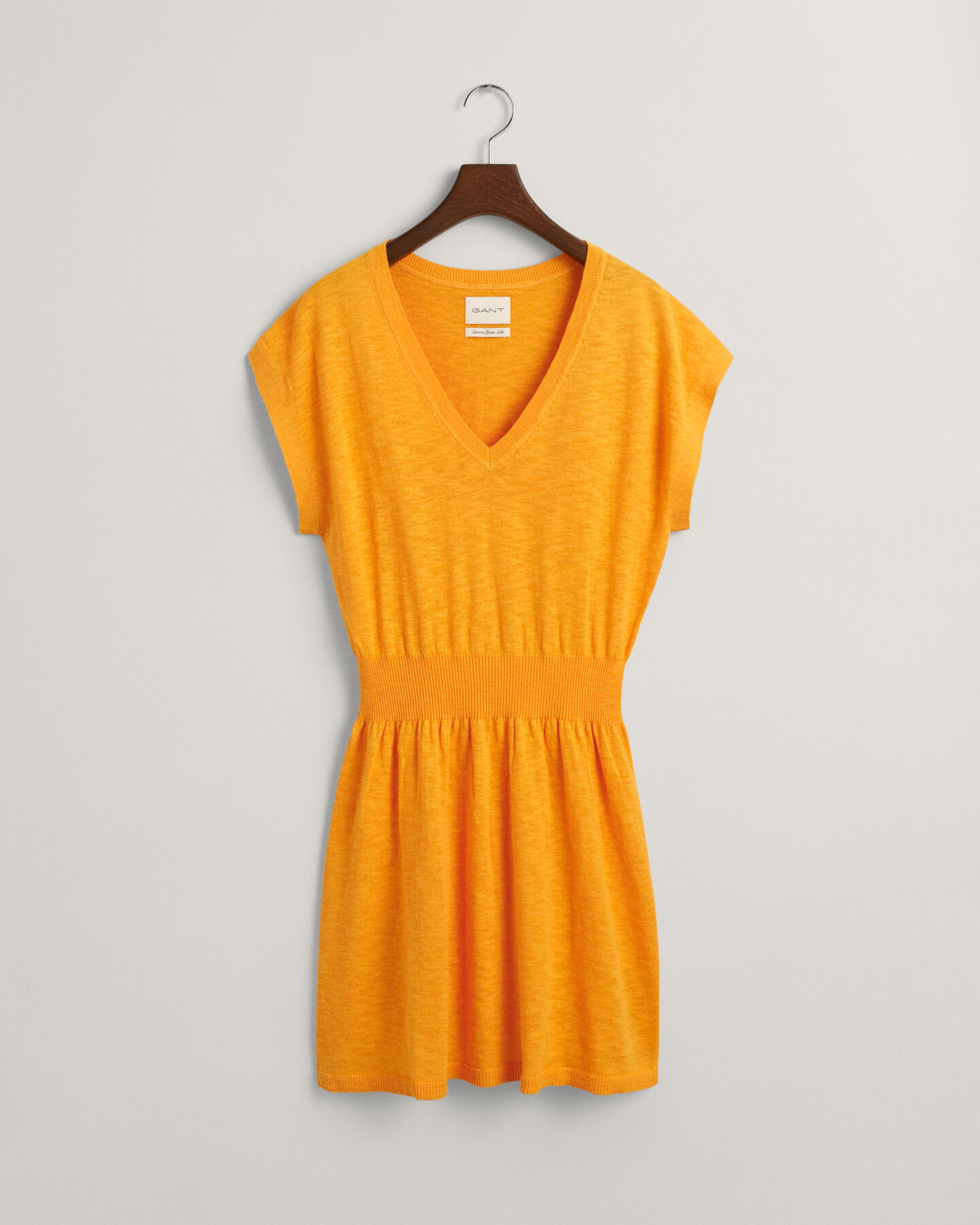 Vestido em mistura de linho