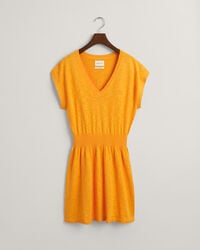 Vestido em mistura de linho