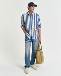 Camisa com estampado às riscas relaxed fit