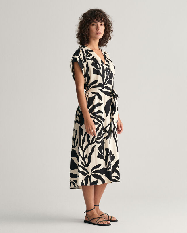 Vestido de manga curta Palm Print