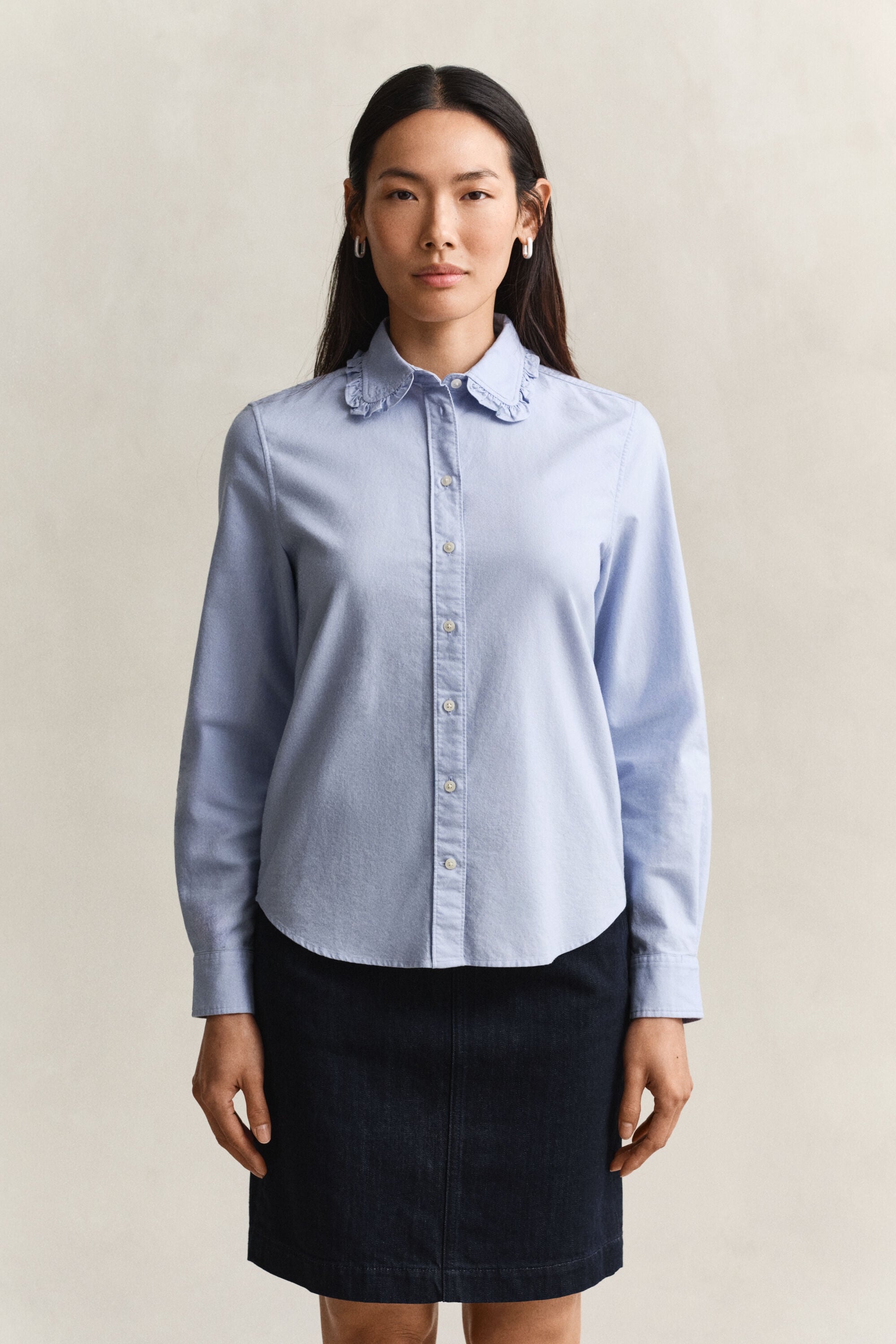 Camisa Oxford Classic com folhos