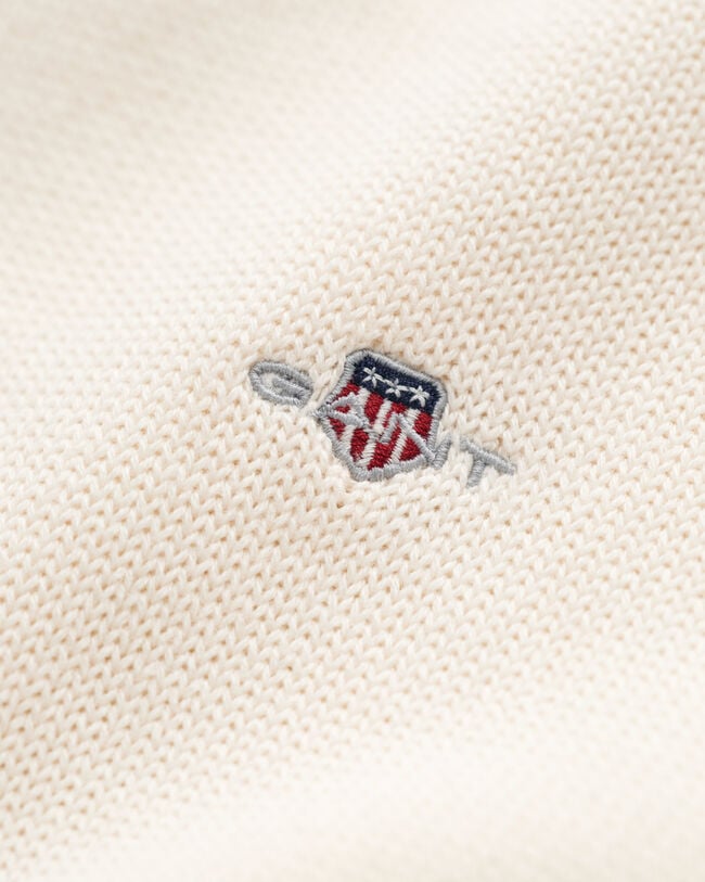 Camisola de malha com decote redondo clássica em algodão