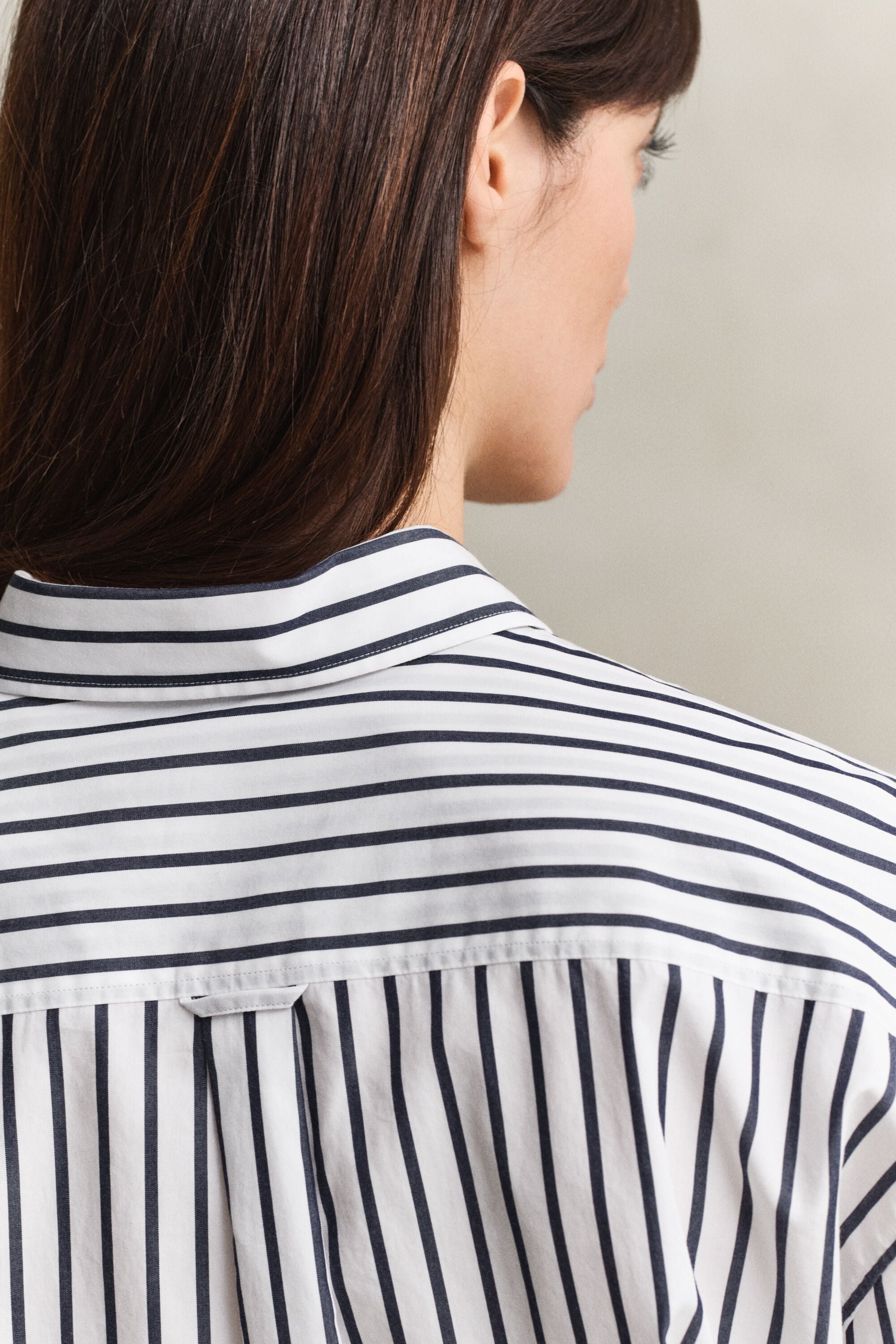 Camisa em popelina às riscas Classic relaxed fit