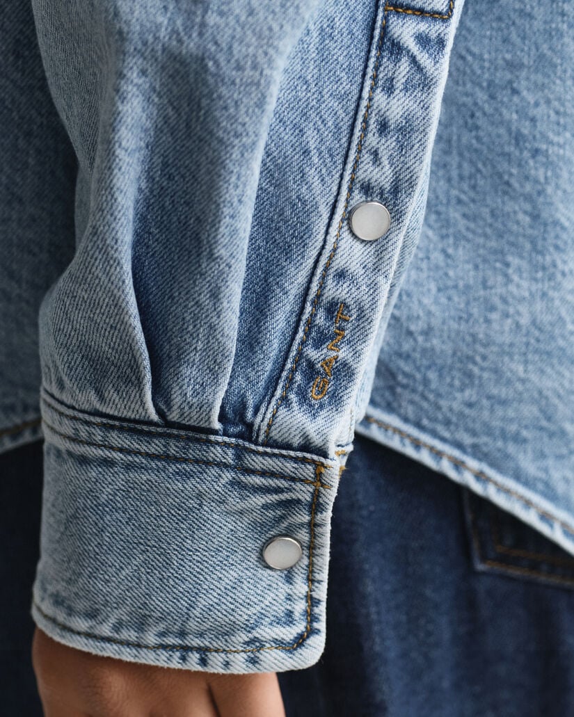 Camisa de ganga relaxed fit