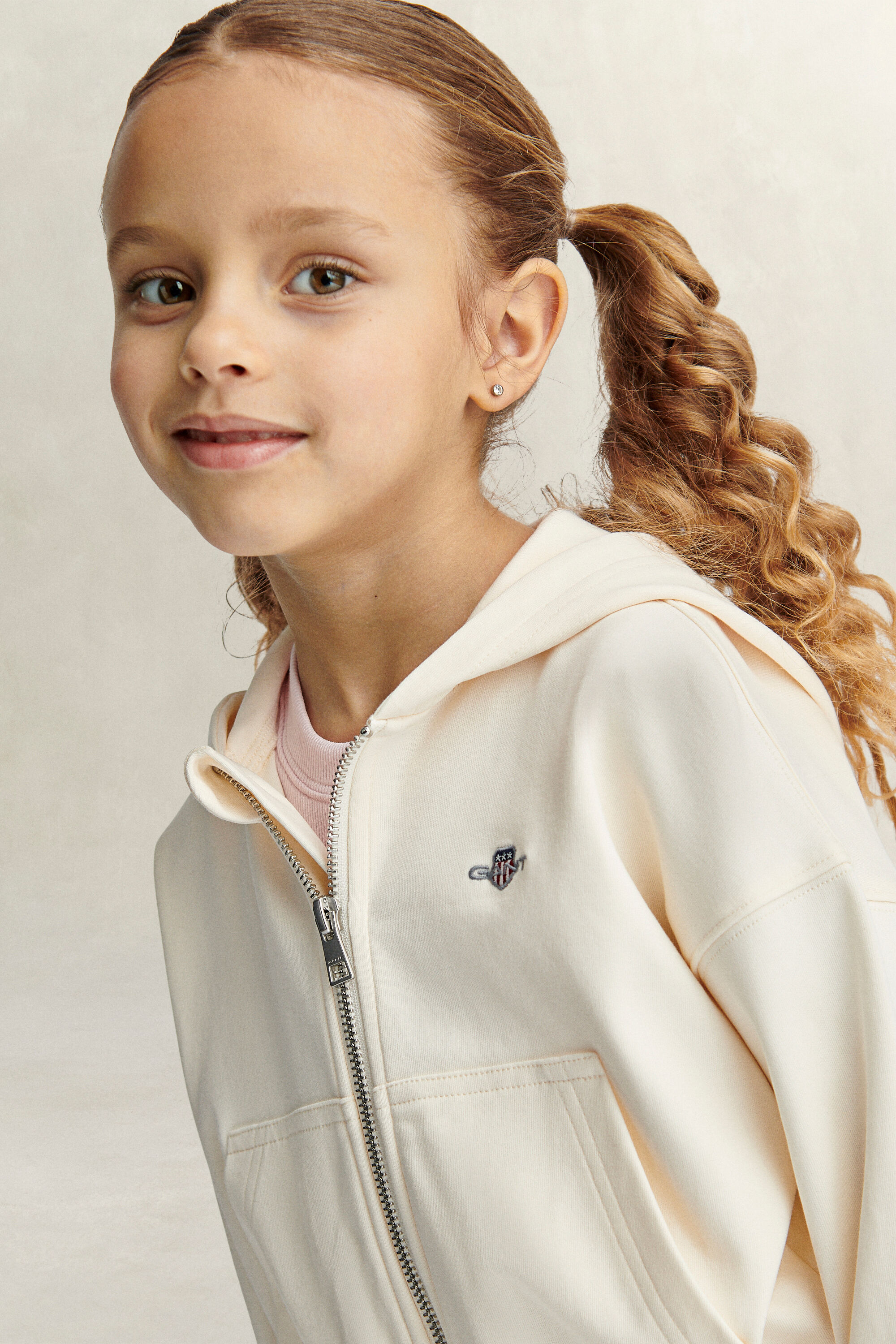 Sweatshirt com capuz e fecho curta Shield Girls