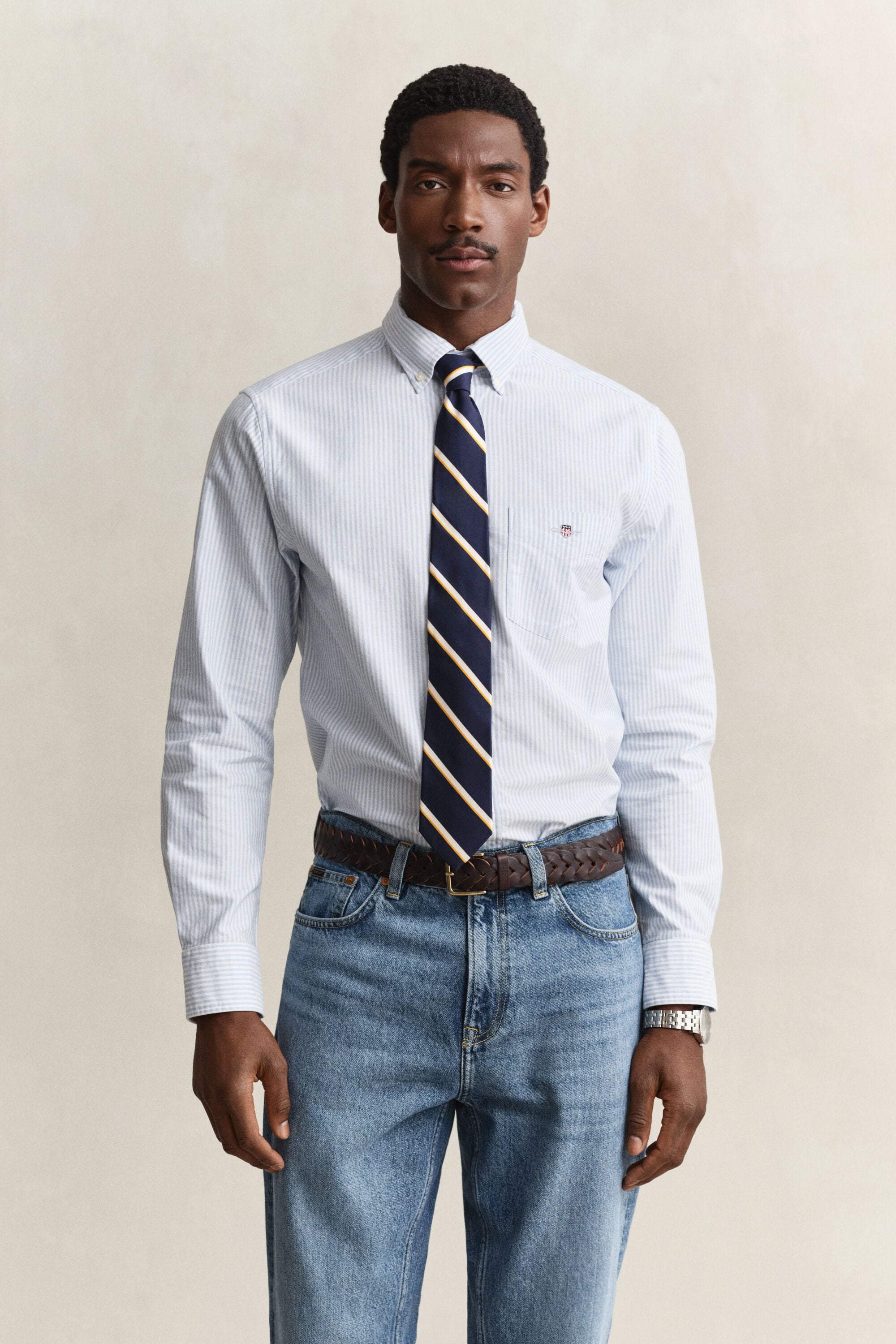 Camisa Oxford às riscas Classic regular fit
