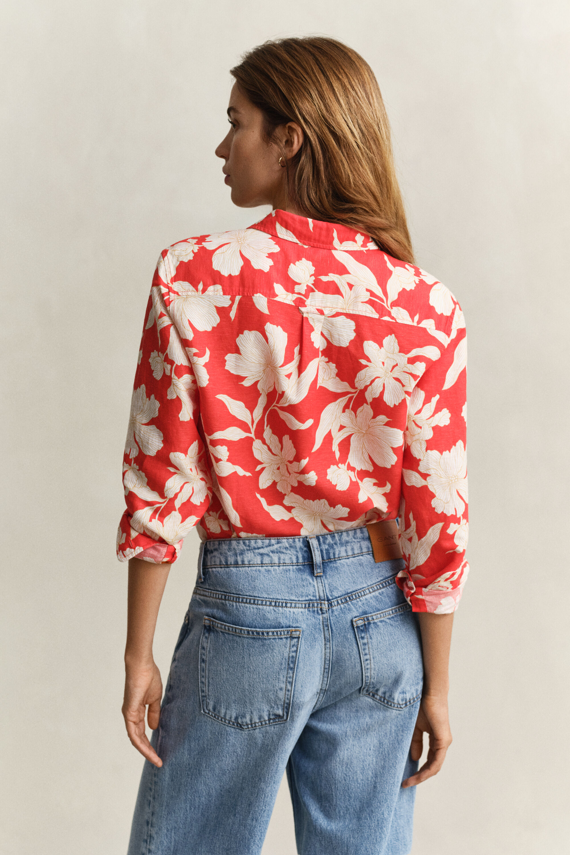 Camisa de linho floral