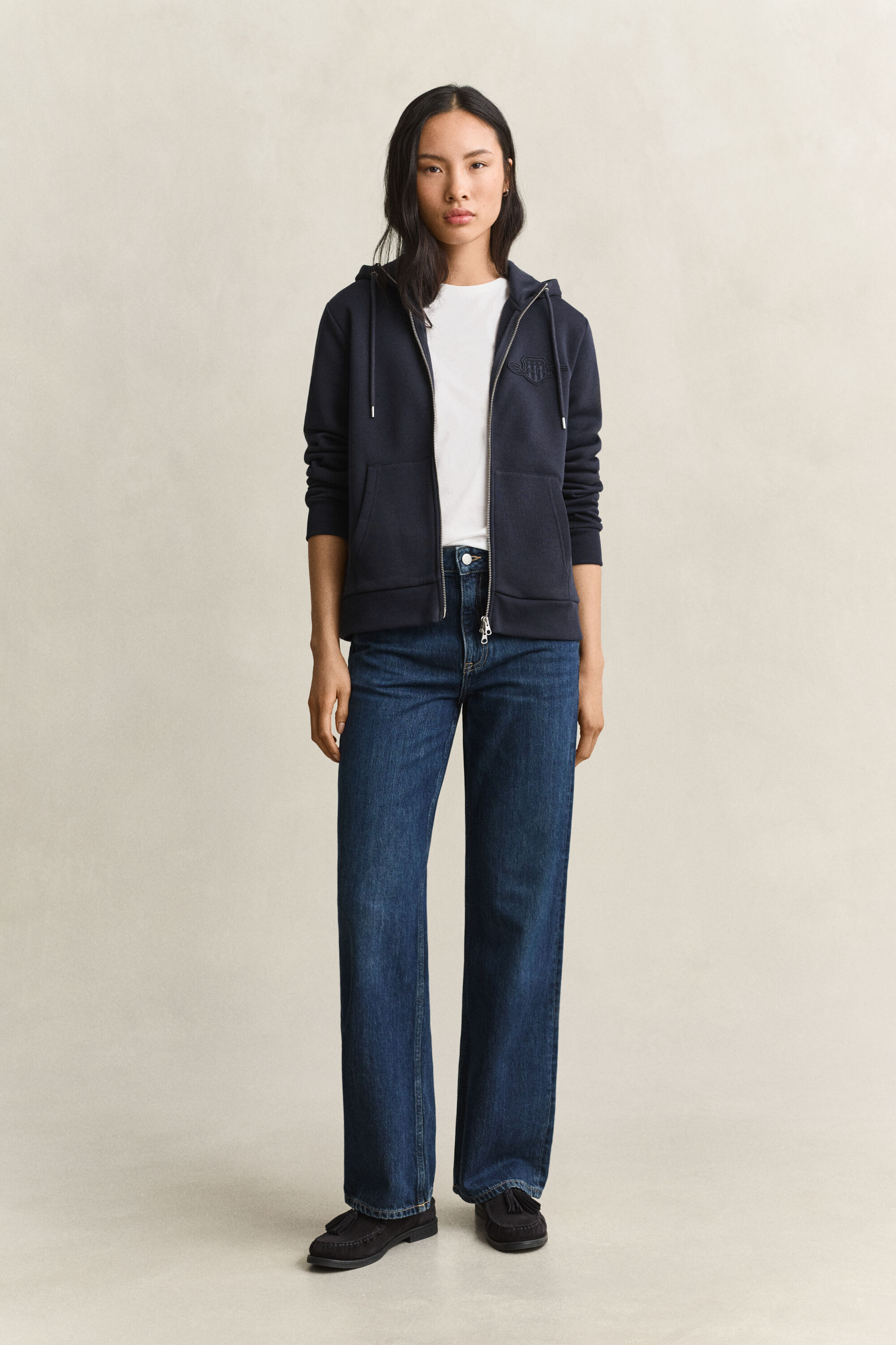 Sweatshirt com capuz e fecho Tonal Shield