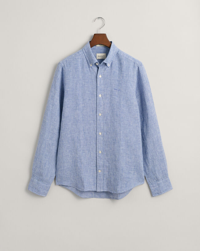 Camisa de linho Houndstooth slim fit