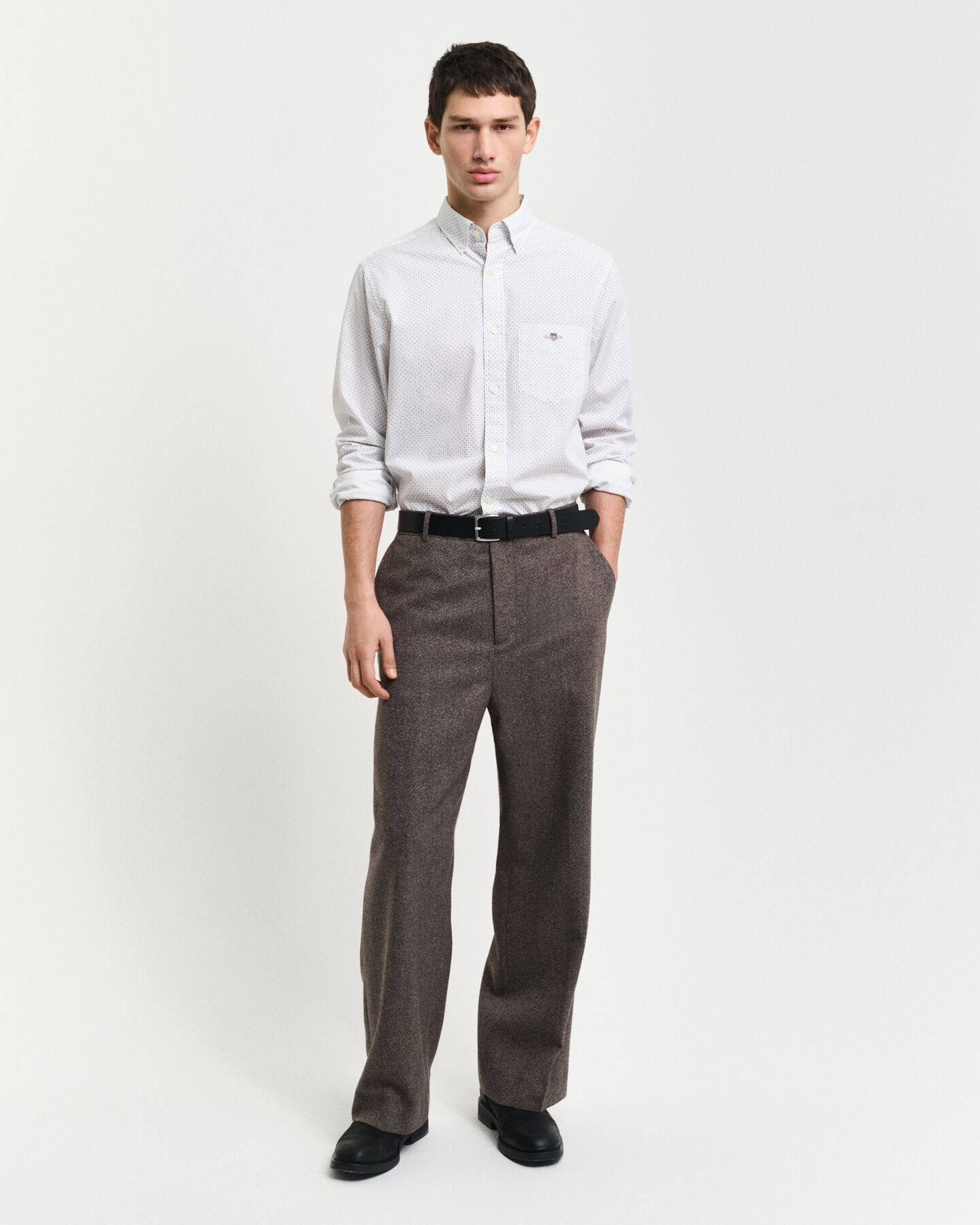 Camisa com micropadr&atilde;o regular fit