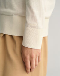 Sweatshirt com decote em V em malha fina