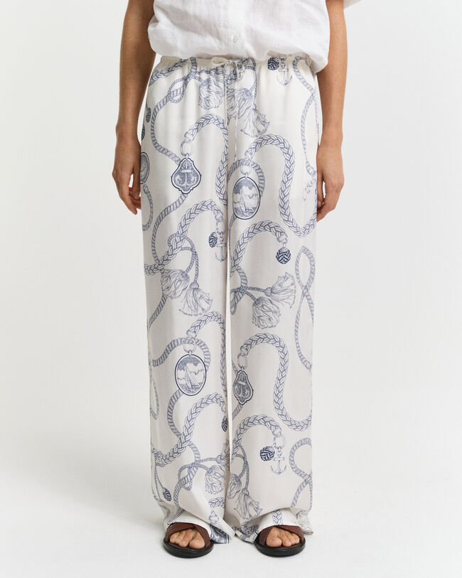 Cal&ccedil;as com cord&atilde;o Sailing Print relaxed fit