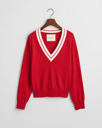 Pullover com decote em V Contrast