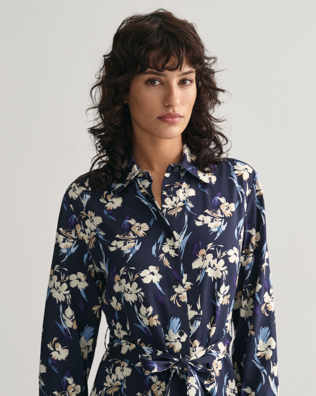 Vestido-camisa com estampado Floral