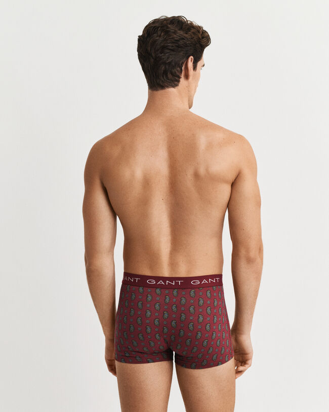 Caixa presente com pack de três boxers com padrão paisley estampado