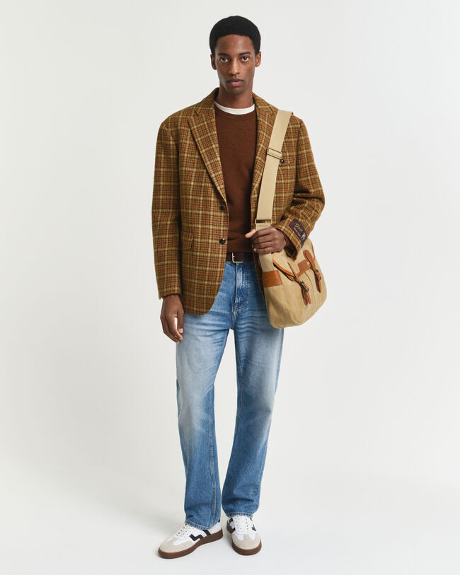 Camisola de malha com decote redondo em lã extrafina