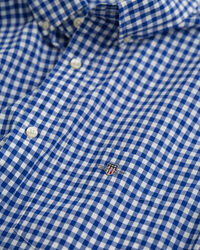 Camisa de manga curta em popelina Gingham clássica regular fit