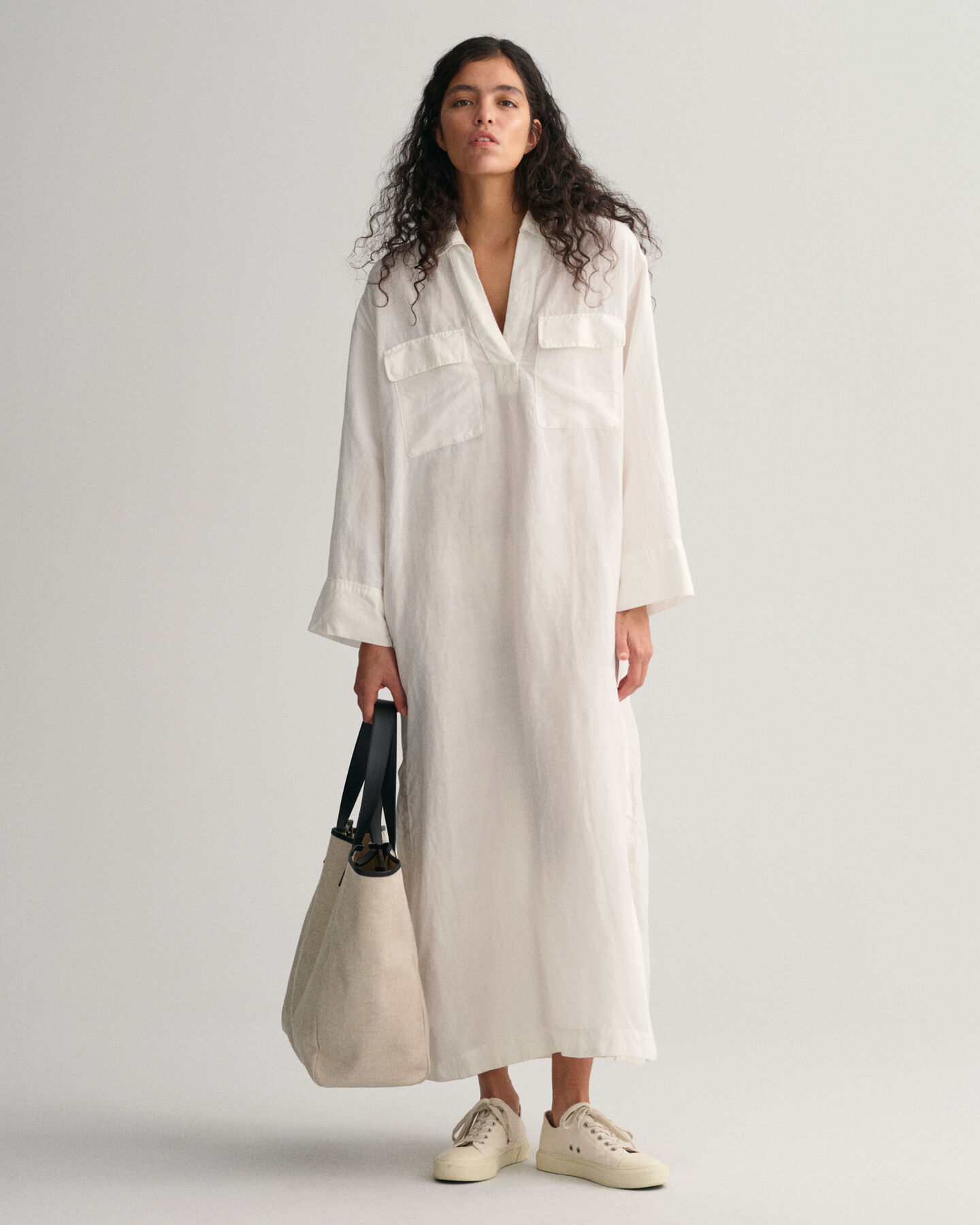 Cafetã maxi em linho