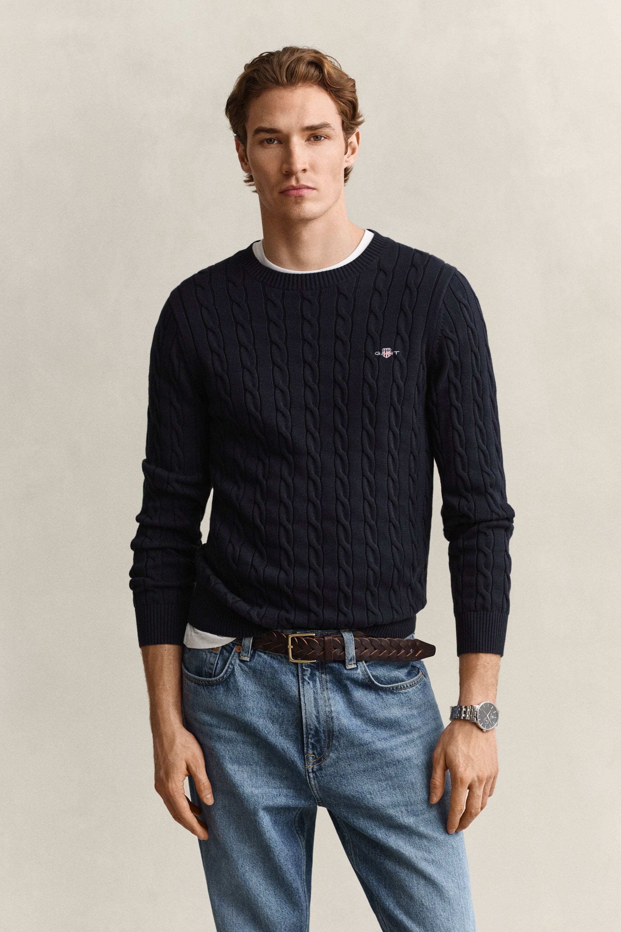 Camisola em malha entrançada Classic