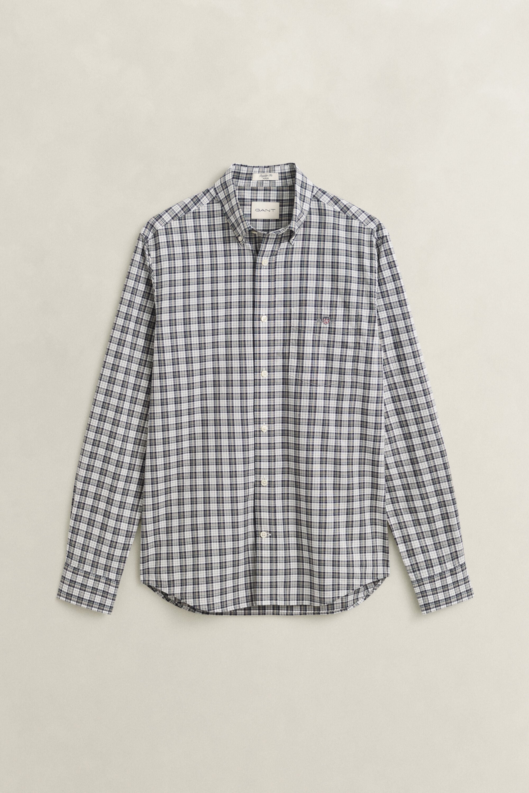 Camisa de popelina com padrão de xadrez