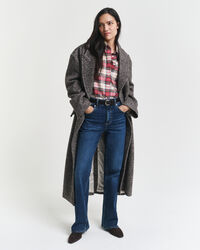 Camisa Oxford clássica com padrão de xadrez oversized