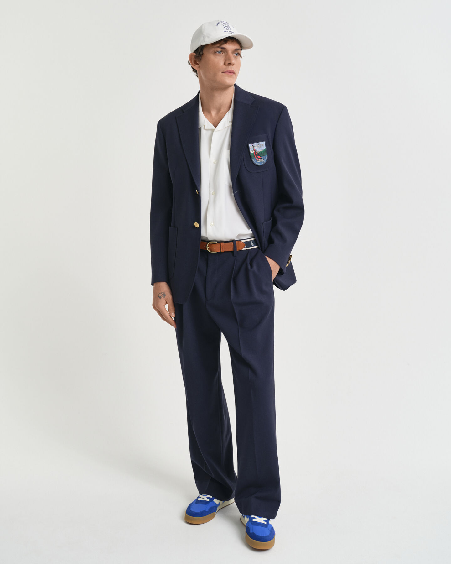 Blazer Club com emblema relaxed fit