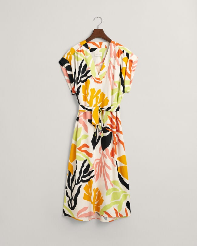 Vestido de manga curta Palm Print